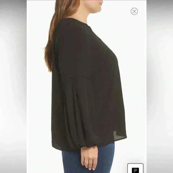 Vince Camuto Black Raglan Sleeve Blouse sz  3X - Picture 9 of 10